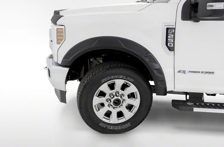 Bushwacker DRT Style Fender Flares; Front; Matte Black (17-22 F-250 Super Duty)