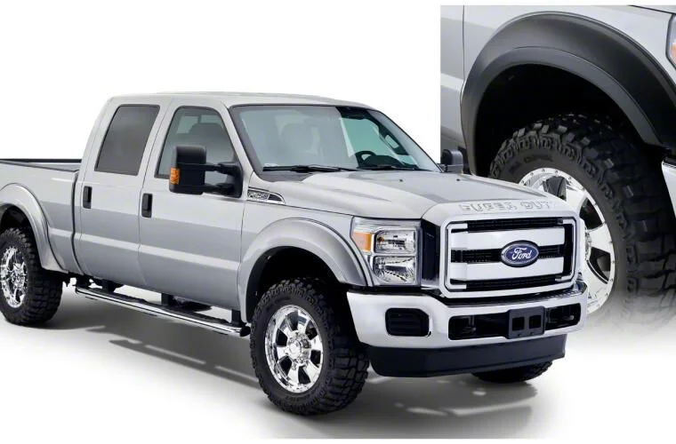 Bushwacker Extend-A-Fender Flares; Front and Rear; Matte Black (11-16 F-250 Super Duty)