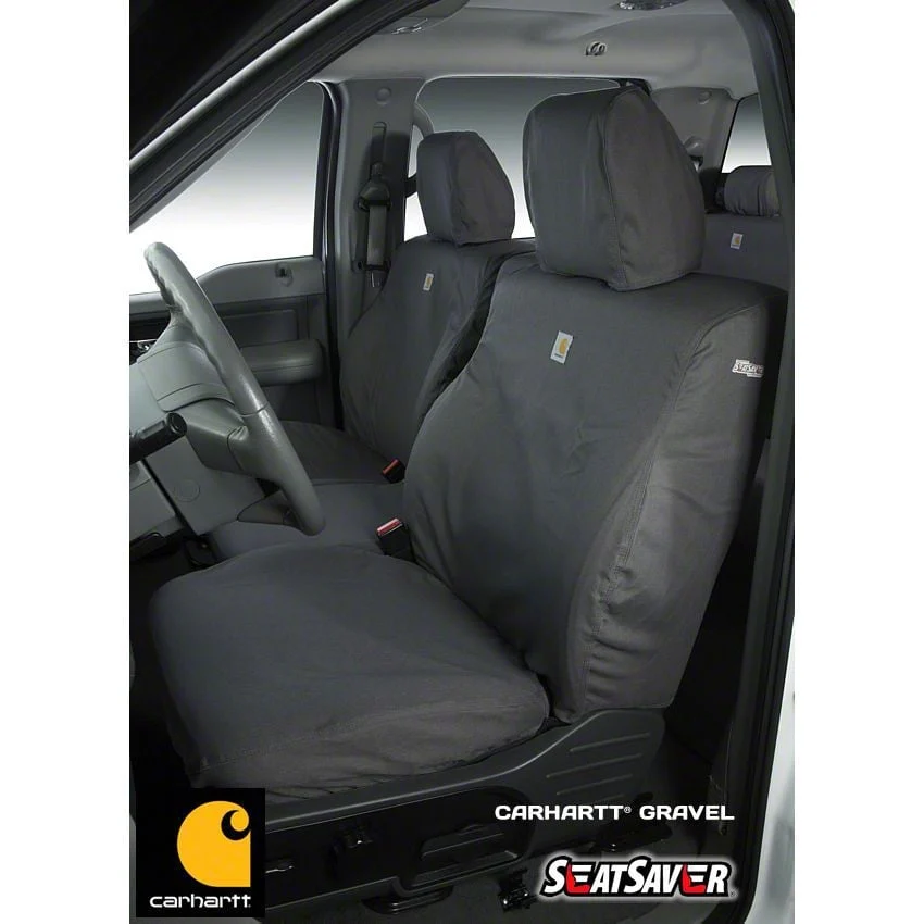 Covercraft SeatSaver Custom Front Seat Covers; Carhartt Gravel (09-10 F-150 w/ Bucket Seats)