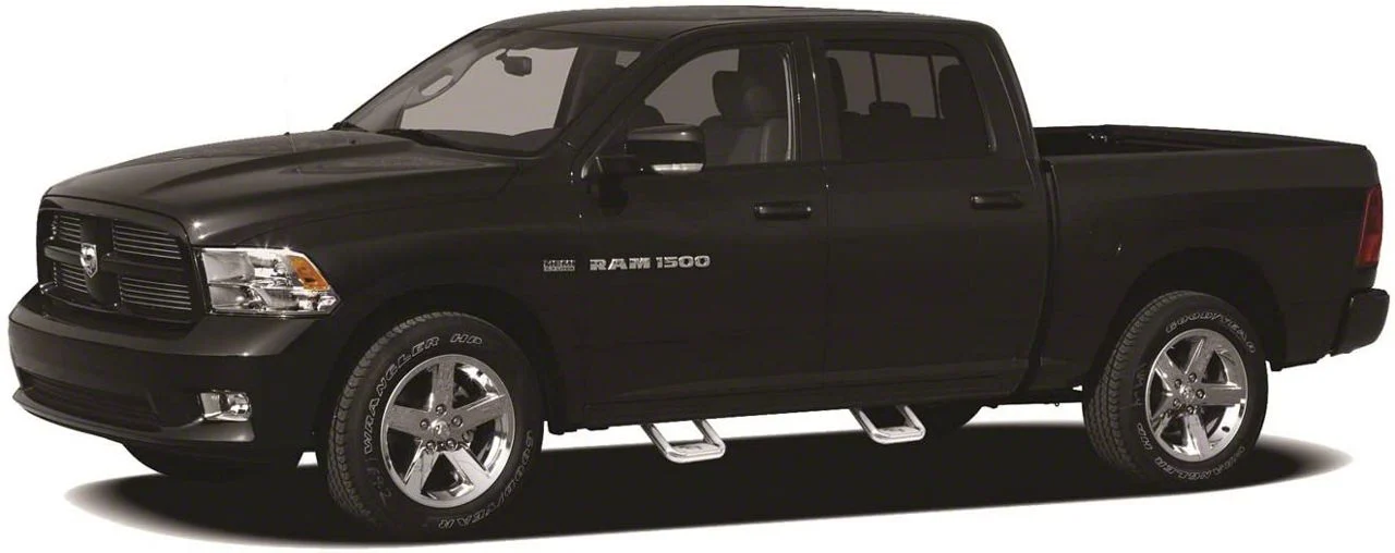Hoop II Side Steps; Polished; Pair (02-08 RAM 1500)