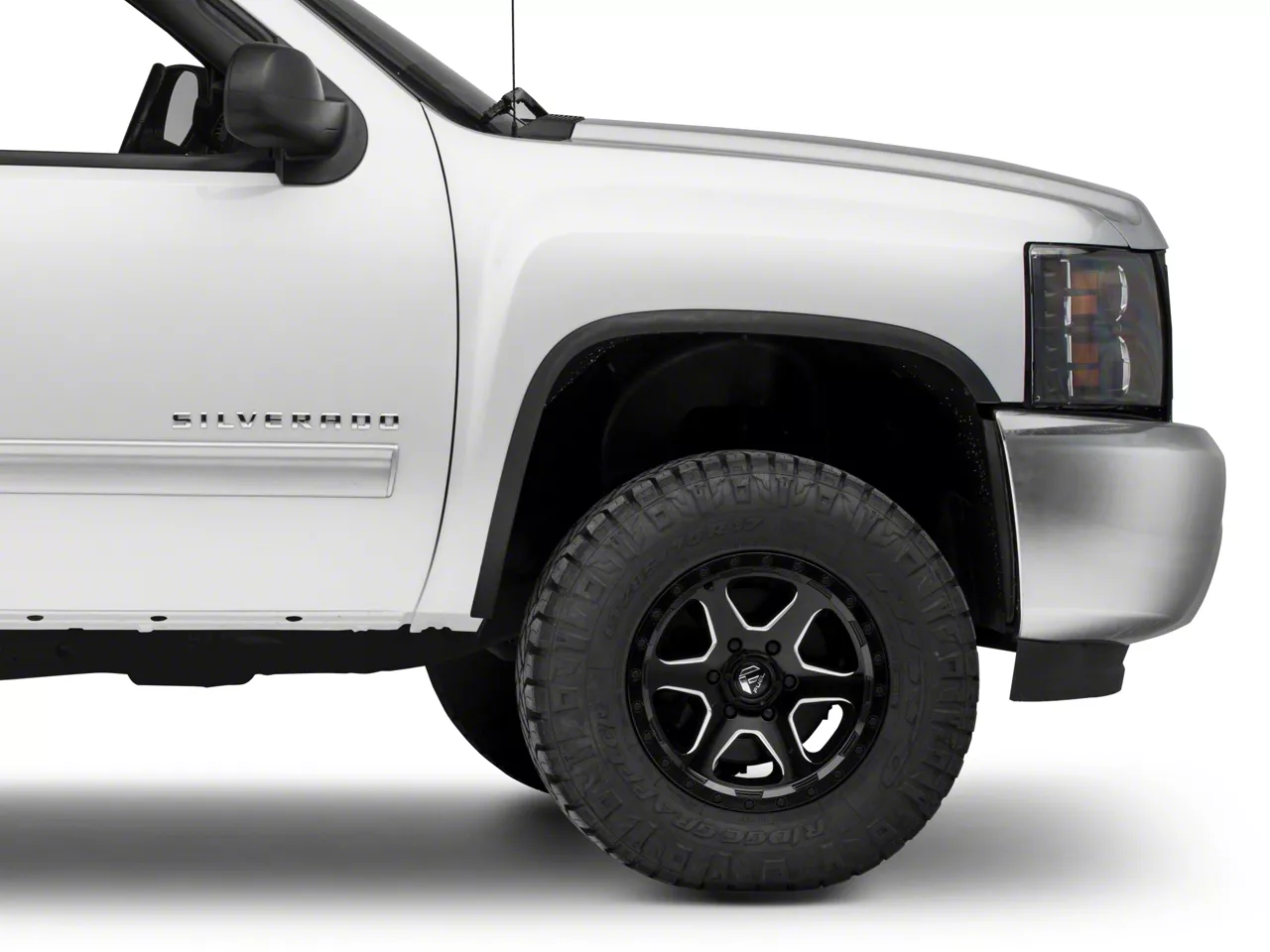 Stainless Steel Fender Trim; Matte Black (07-13 Silverado 1500)