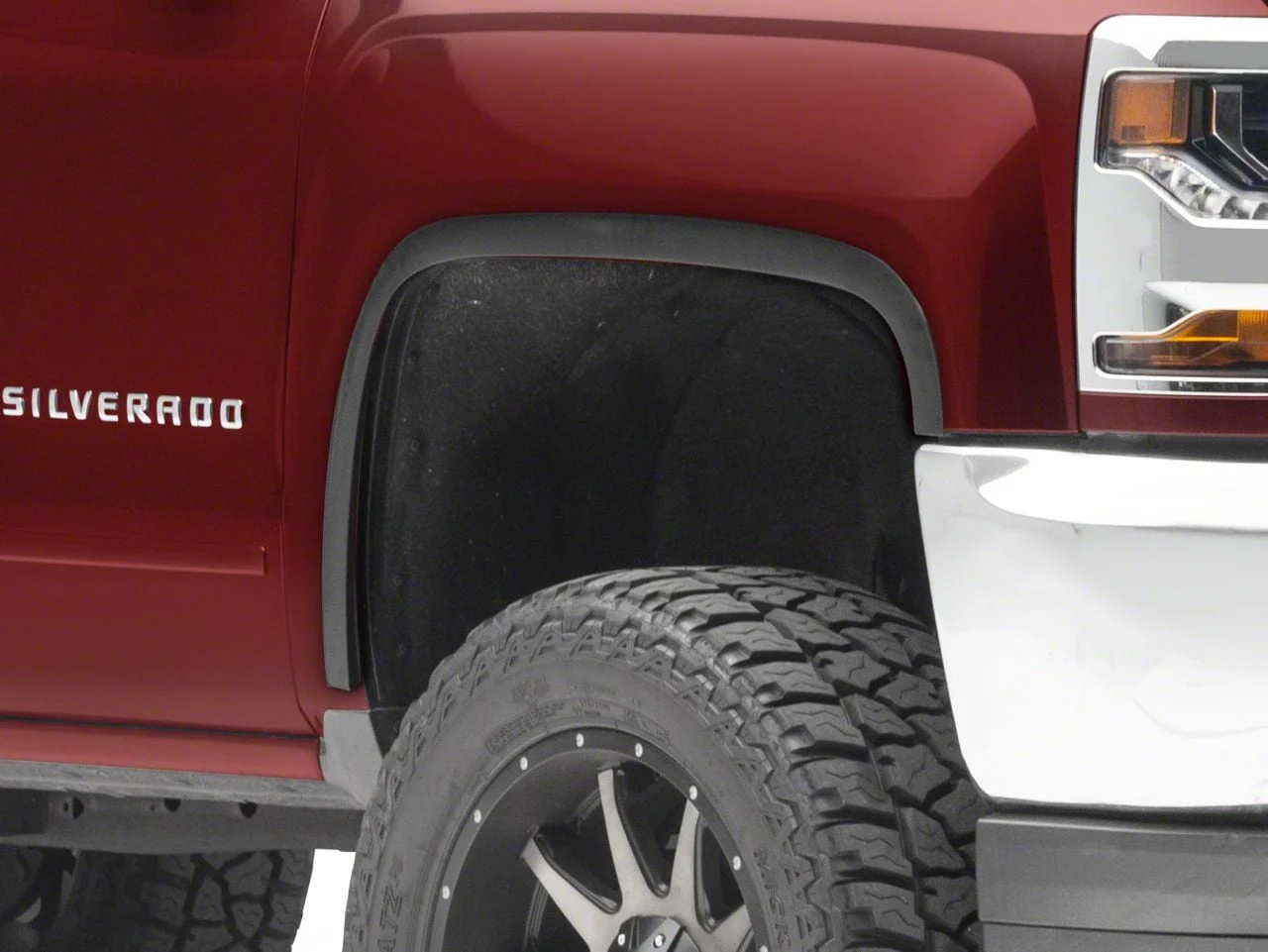 Stainless Steel Fender Trim; Matte Black (16-18 Silverado 1500)