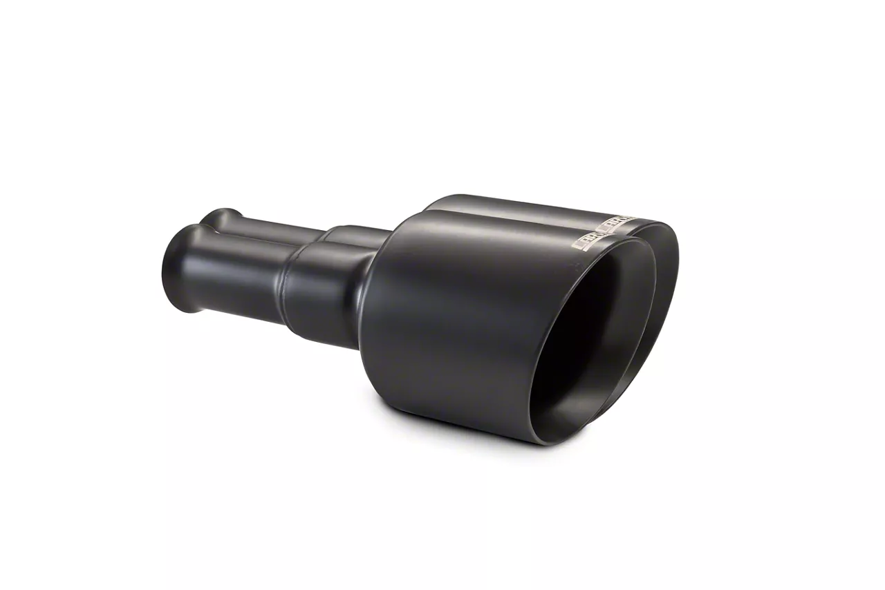 Carven Exhaust Angled Cut Rolled End Round Exhaust Tip; 5-Inch; Black (19-24 5.7L RAM 1500 w/ Factory Dual Exhaust)