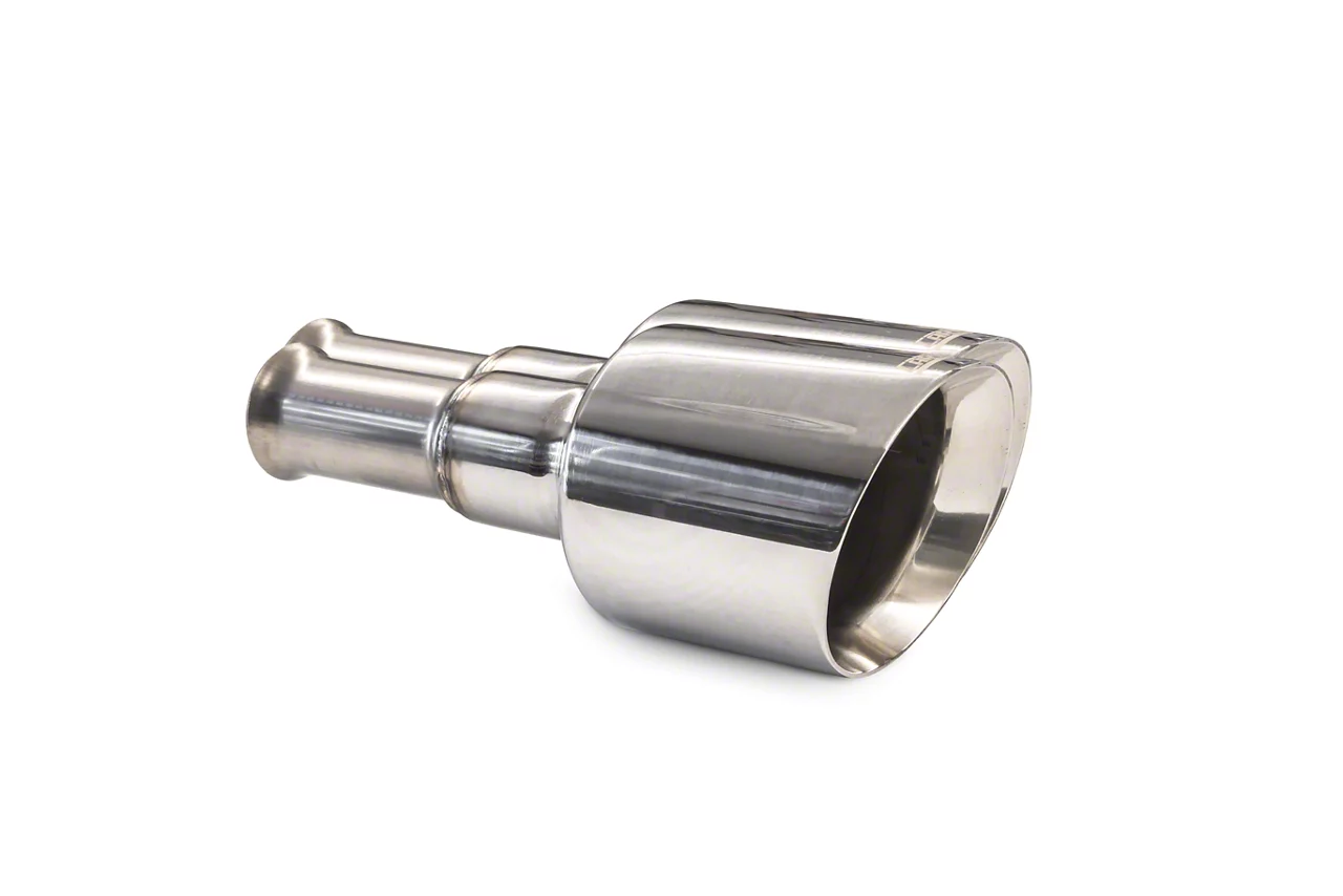 Carven Exhaust Angled Cut Rolled End Round Exhaust Tip; 5-Inch; Polished (19-24 5.7L RAM 1500 w/ Factory Dual Exhaust)
