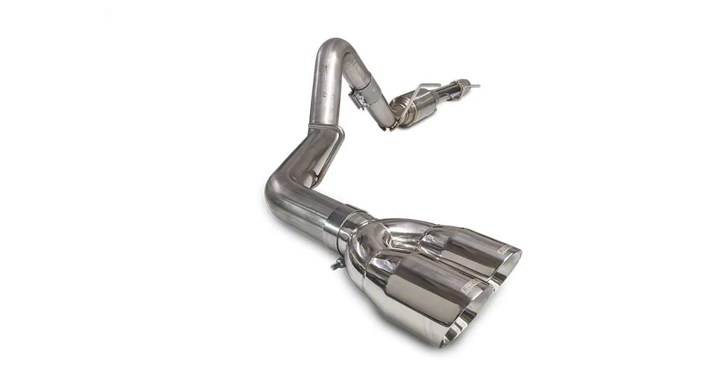 Carven Exhaust Progressive Series Single Exhaust System with Dual Polished Tips; Side Exit (10-18 4.3L Silverado 1500)