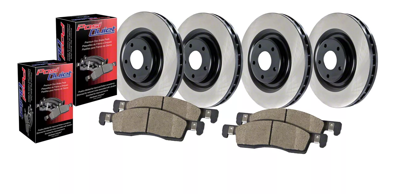 Preferred Axle Plain 8-Lug Brake Rotor and Pad Kit; Front and Rear (11-12 2WD F-350 Super Duty SRW)