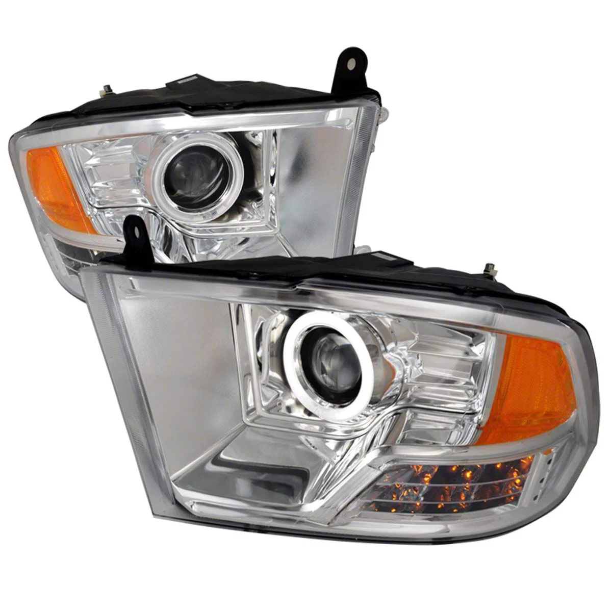 CCFL Halo Projector Headlights; Chrome Housing; Clear Lens (09-10 RAM 1500)