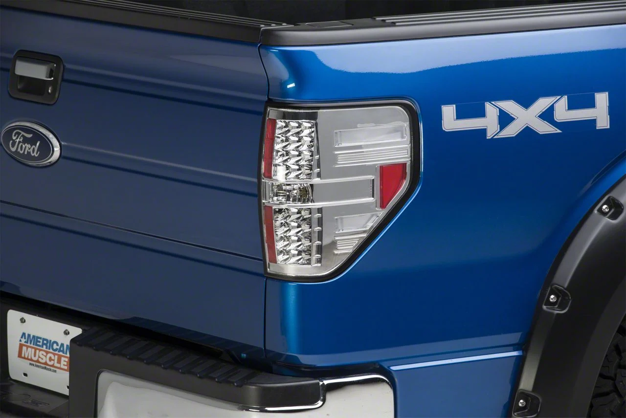 LED Tail Lights; Chrome Housing; Clear Lens (09-14 F-150 Styleside)