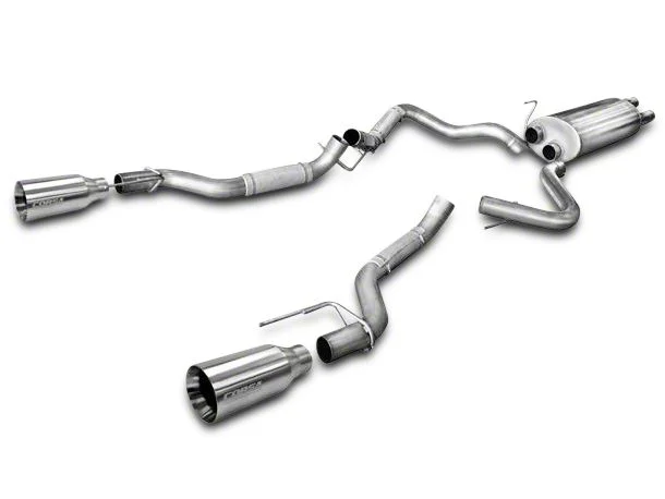 Corsa Performance Sport Dual Exhaust System with Satin Polished Tips; Rear Exit (17-20 F-150 Raptor)