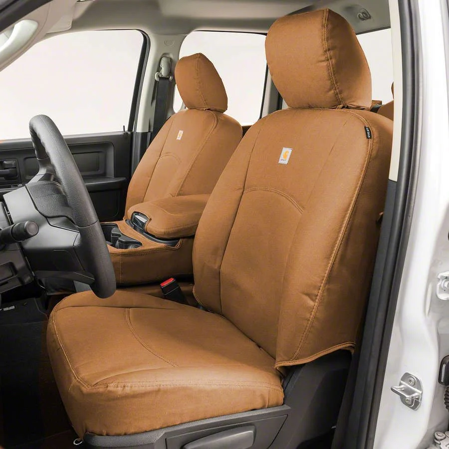 Covercraft SeatSaver Custom Front Seat Covers; Carhartt Brown (15-20 F-150 w/ Bench Seat)