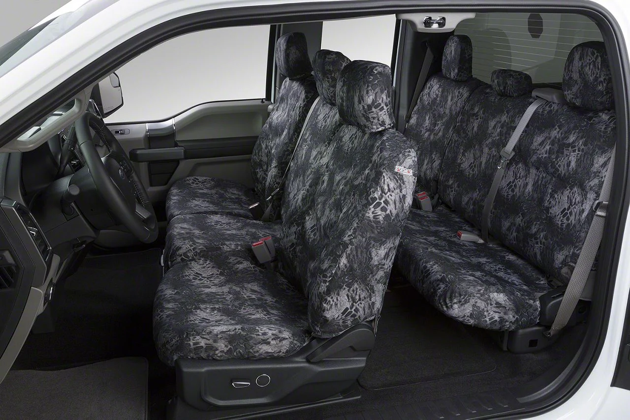 Covercraft Seat Saver Prym1 Custom Second Row Seat Cover; Blackout Camo (11-16 F-350 Super Duty SuperCrew w/o Fold-Down Armrest)