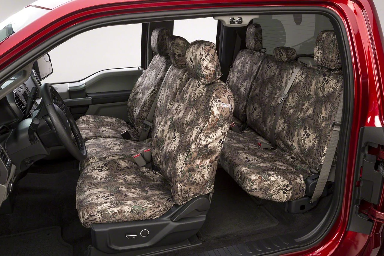 Covercraft Seat Saver Prym1 Custom Second Row Seat Cover; Multi-Purpose Camo (11-16 F-350 Super Duty SuperCrew w/o Fold-Down Armrest)