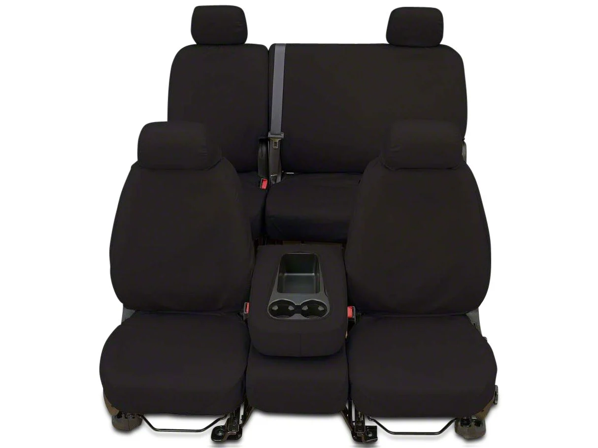 Covercraft Seat Saver Polycotton Custom Front Row Seat Covers; Charcoal (14-18 Sierra 1500 w/ Bench Seat)