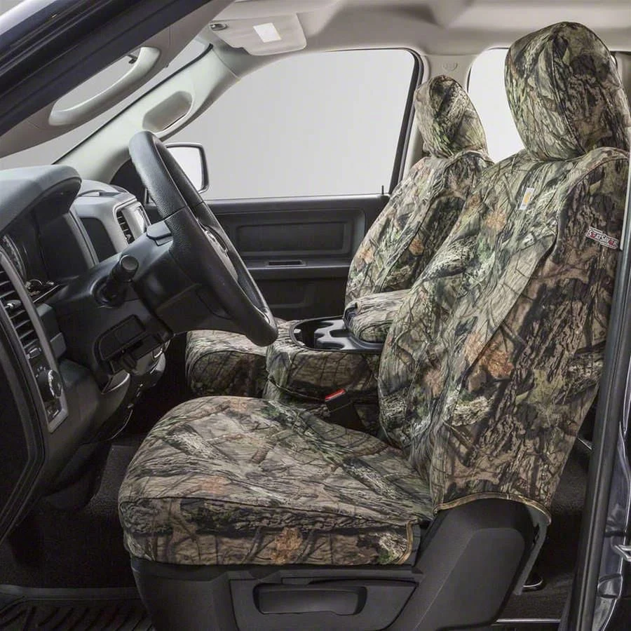 Covercraft SeatSaver Second Row Seat Cover; Carhartt Mossy Oak Break-Up Country (14-18 Silverado 1500 Double Cab, Crew Cab)