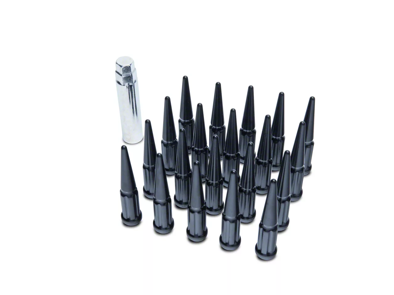 Black Spike Lug Nut Kit; 14mm x 1.5; Set of 24 (15-26 F-150)