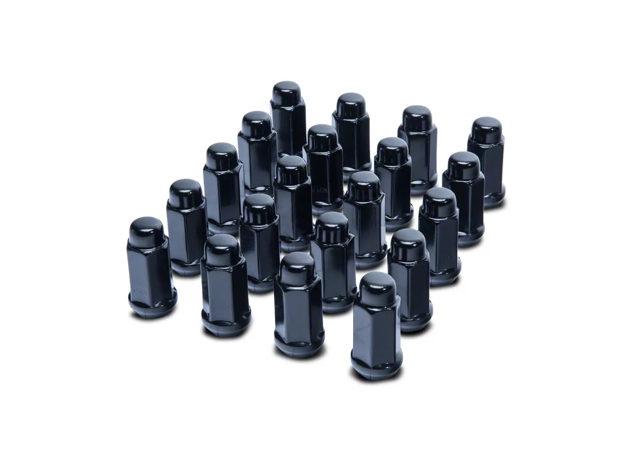 Black XL Acorn Lug Nut Kit; 14mm x 1.5; Set of 24 (19-26 RAM 1500)