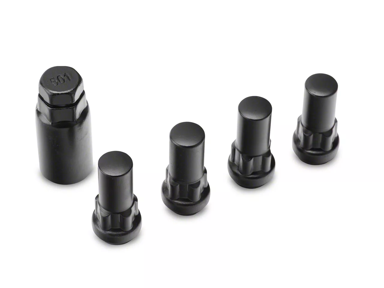 XL Locks with Key for Black Acorn Lug Nuts; 14mm x 1.5 (15-26 F-150)
