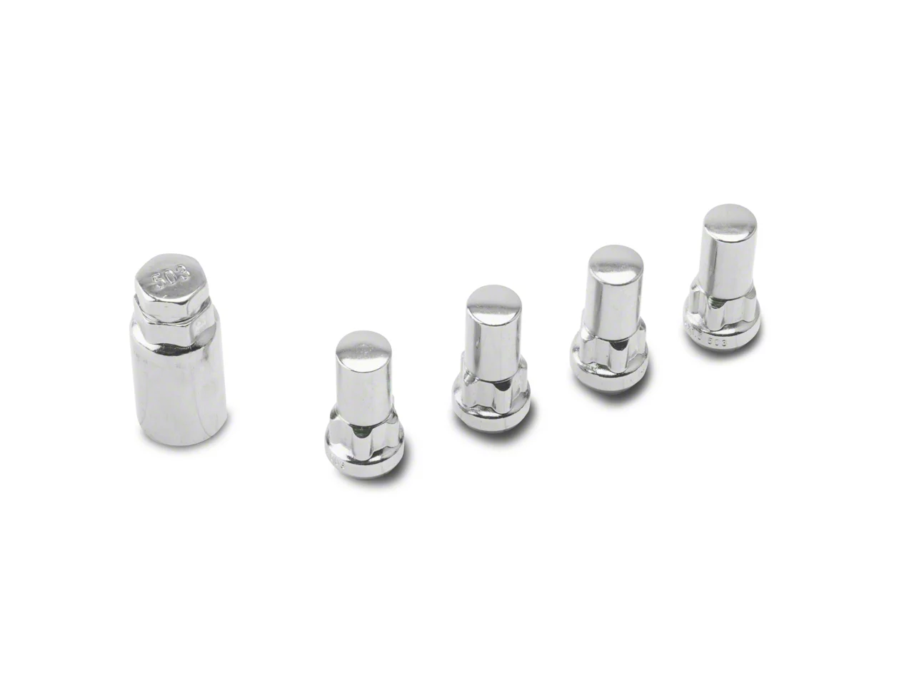 XL Locks with Key for Chrome Acorn Lug Nuts; 14mm x 1.5 (15-26 F-150)