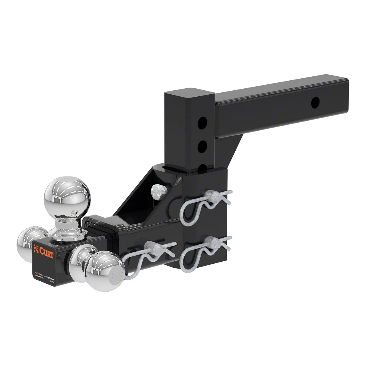 2-Inch Receiver Hitch Adjustable Tri-Ball Mount; 5.75-Inch Drop (Universal; Some Adaptation May Be Required)