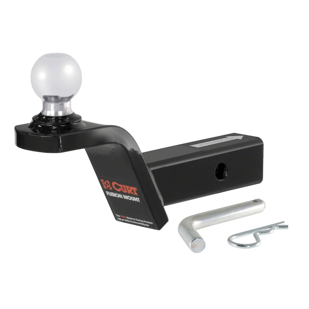 2-Inch Receiver Hitch Fusion Ball Mount with 2-Inch Ball; 2-Inch Rise Hitch (Universal; Some Adaptation May Be Required)