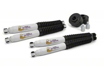 Daystar Suspension Lift Kit; Black; 2-Inch Front Lift; Includes 2 Spacers, 2-Piece 0.75-Inch Coupler Nuts, Front and Rear Scorpion Shock Absorbers (11-18 2WD F-350 Super Duty)