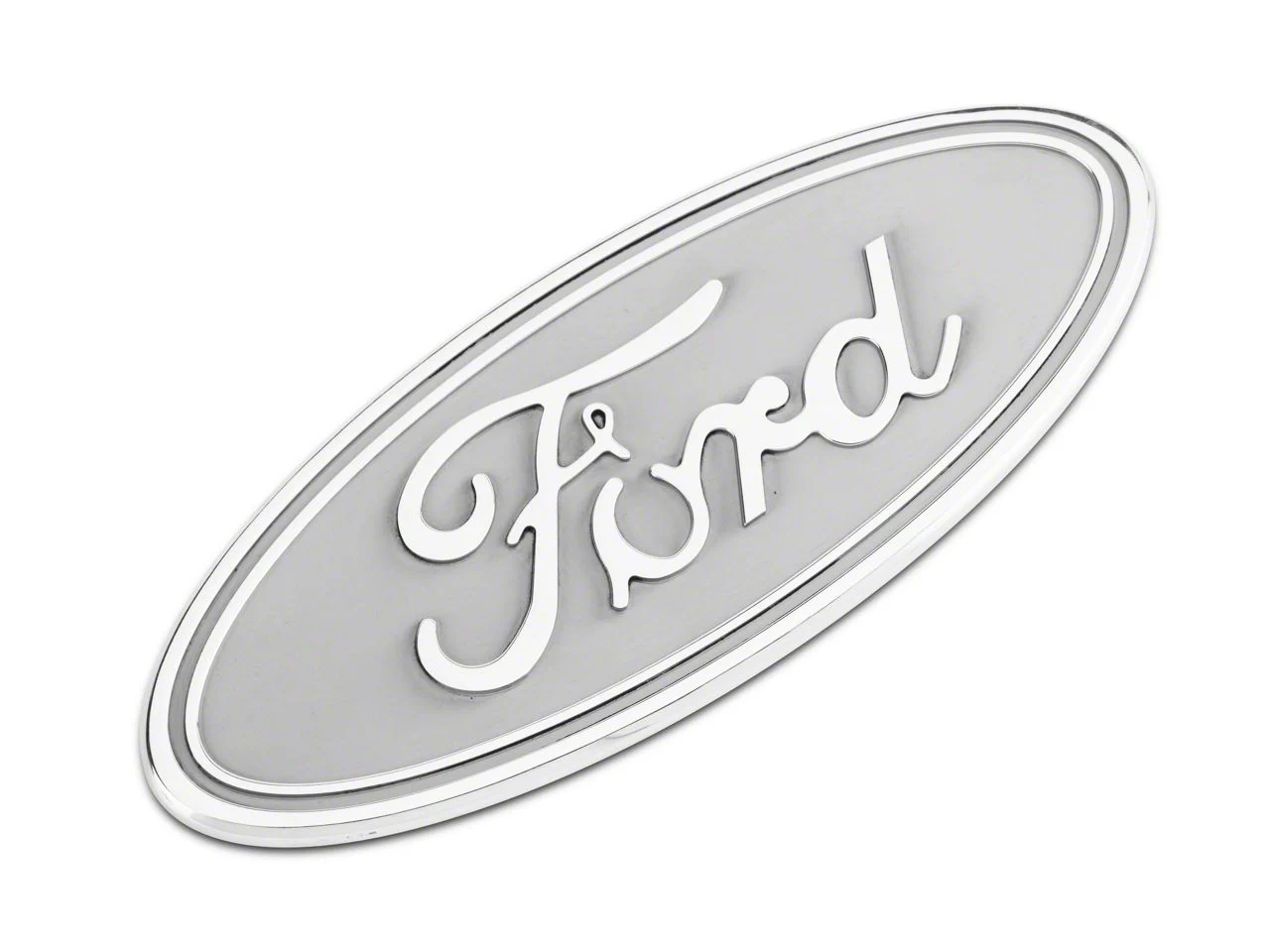 Defenderworx Ford Oval Grille Emblem; Gloss White (15-20 F-150, Excluding Raptor)