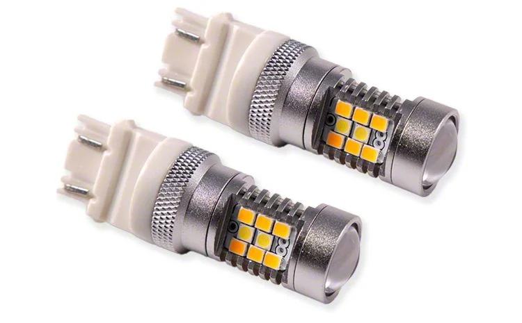 Diode Dynamics Cool White and Amber LED Front Turn Signal Light Bulbs; 3157 HP24 (11-16 F-350 Super Duty)