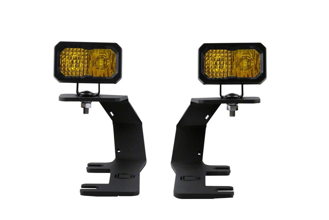 Diode Dynamics Stage Series SSC2 Sport LED Ditch Light Kit; Yellow Combo (14-18 Silverado 1500)