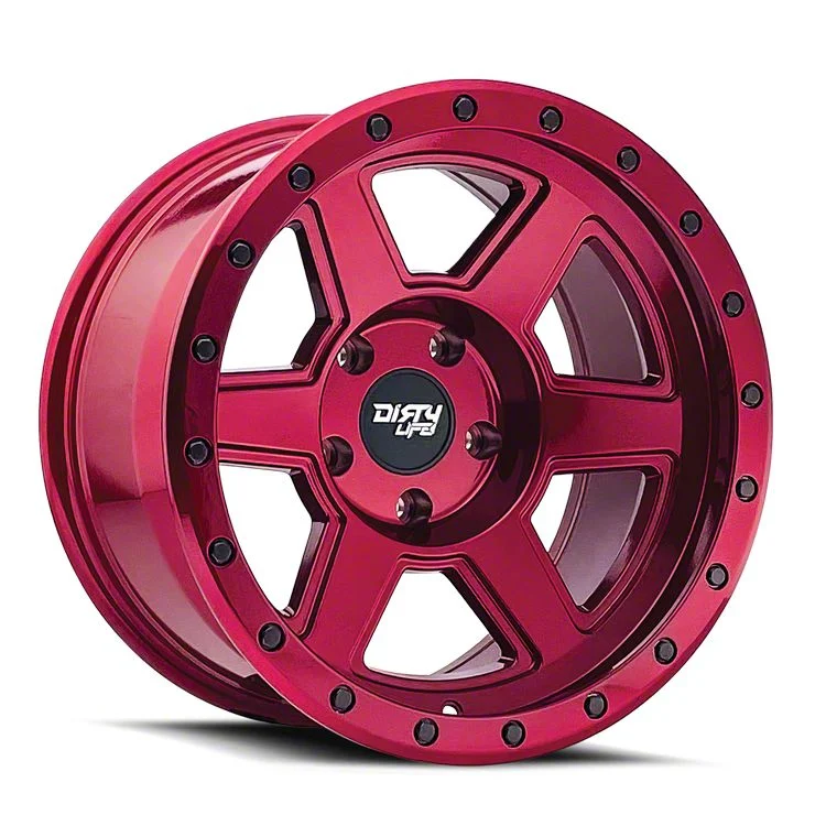 Dirty Life Compound Crimson Candy Red 6-Lug Wheel; 17x9; -12mm Offset (15-20 Tahoe)