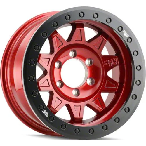 Dirty Life Roadkill Race Crimson Candy Red Beadlock 6-Lug Wheel; 17x9; -14mm Offset (15-20 Tahoe)