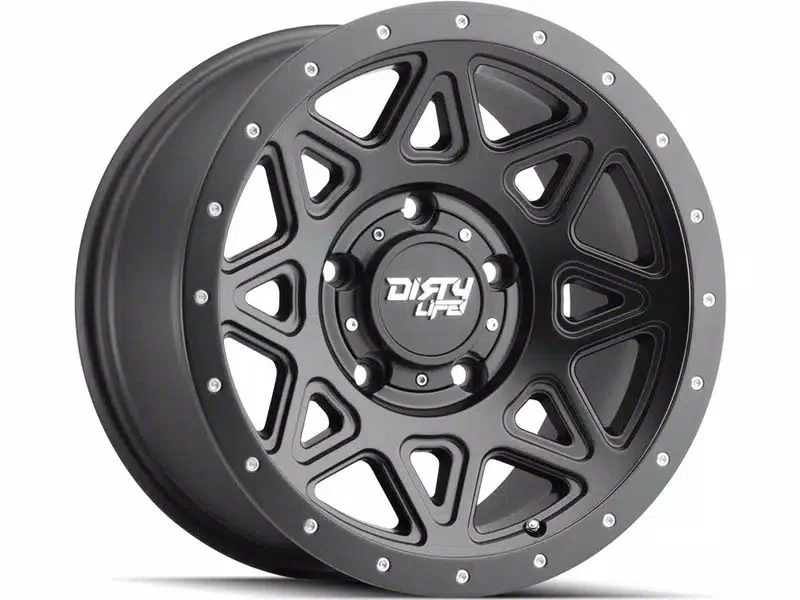 Dirty Life Theory Matte Black 8-Lug Wheel; 17x9; -12mm Offset (07-10 Sierra 3500 HD SRW)