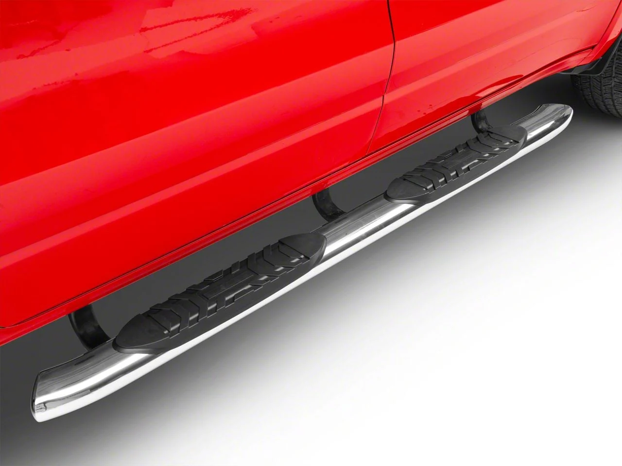 Barricade 5-Inch Oval Bent End Side Step Bars; Stainless Steel (19-26 RAM 1500 Quad Cab)