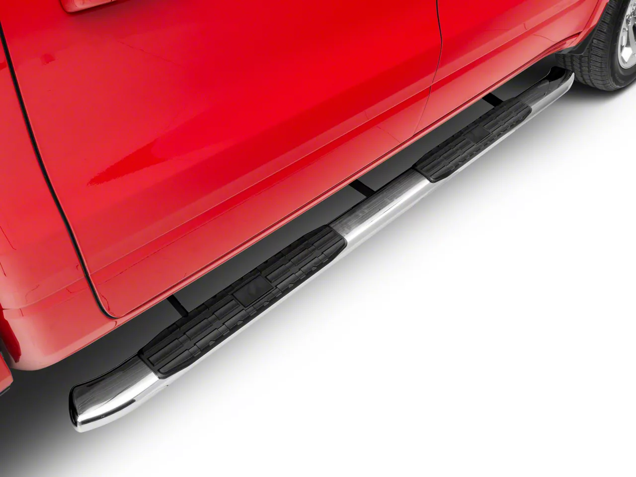 Barricade Pinnacle 4-Inch Oval Bent End Side Step Bars; Stainless Steel (19-26 RAM 1500 Crew Cab)