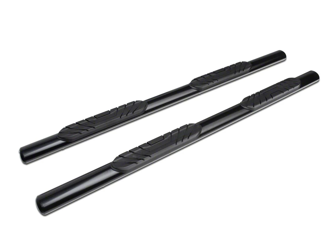 Barricade 4-Inch Oval Straight End Side Step Bars; Black (19-26 Sierra 1500 Double Cab)