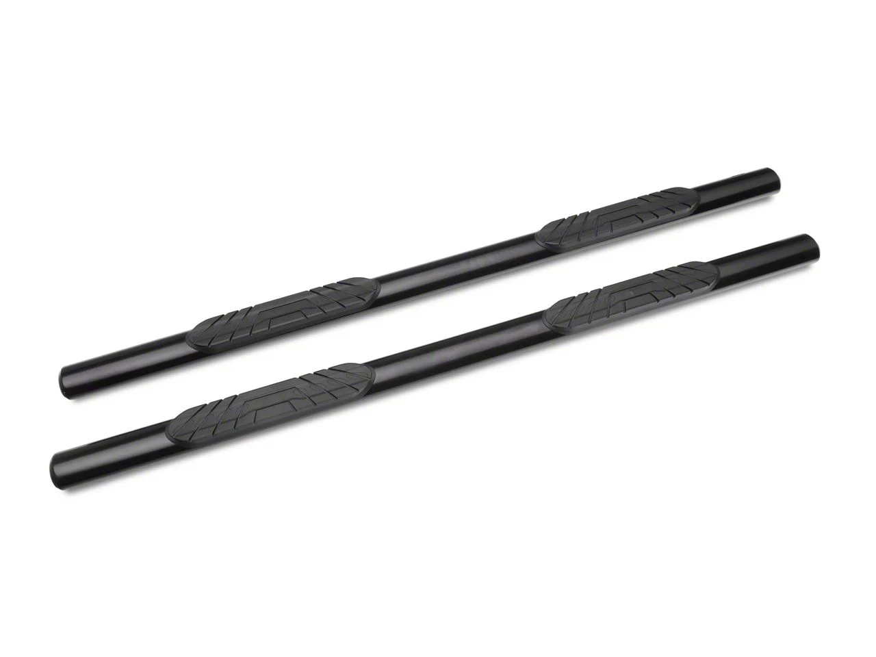 Barricade 4-Inch Oval Straight End Side Step Bars; Black (19-26 Sierra 1500 Crew Cab)