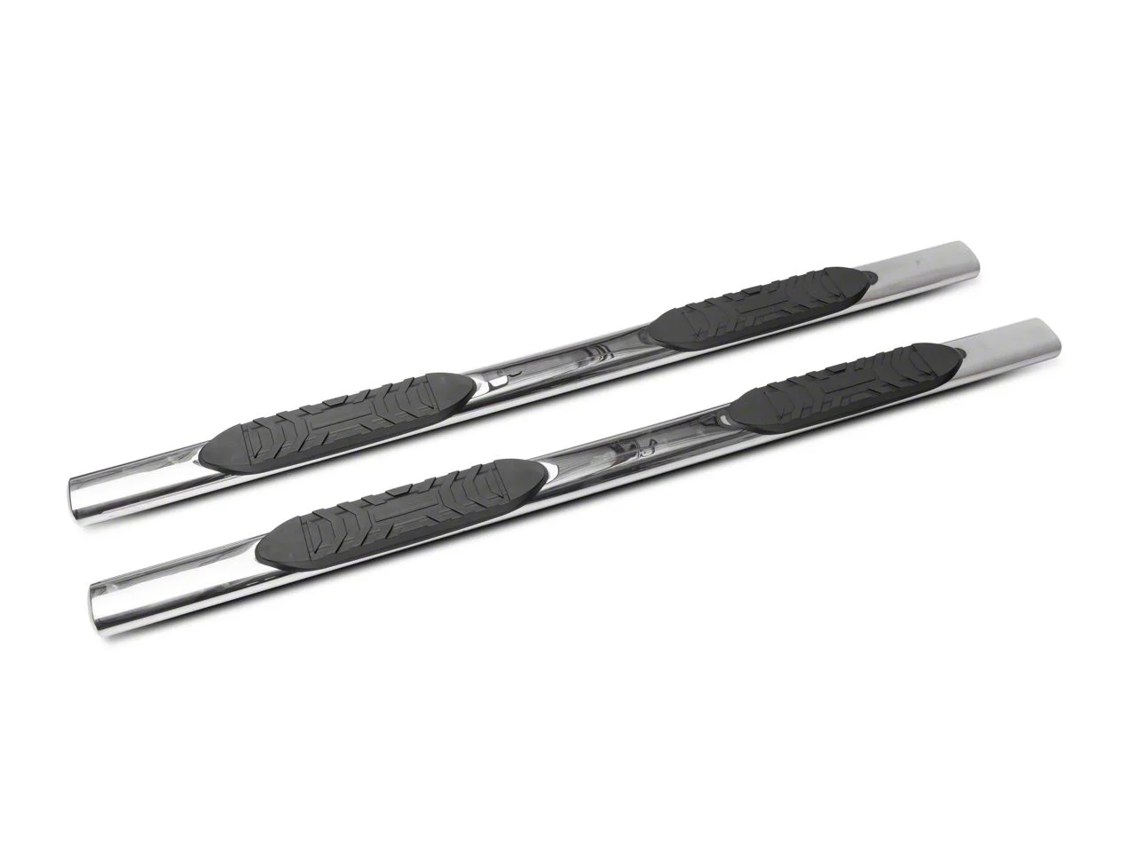 Barricade 5-Inch Oval Side Step Bars; Stainless Steel (19-26 Sierra 1500 Crew Cab)