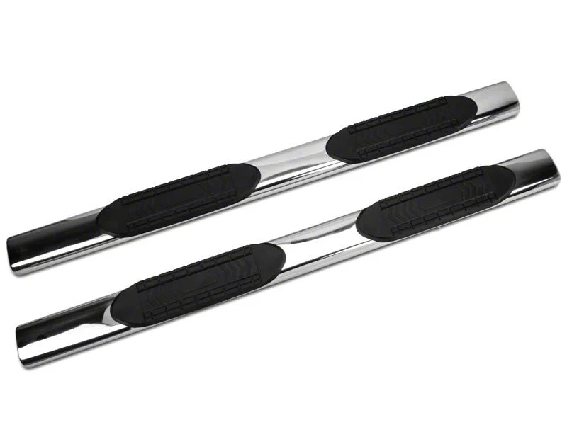 Barricade 6-Inch Oval Straight End Side Step Bars; Stainless Steel (17-22 F-250 Super Duty SuperCrew)