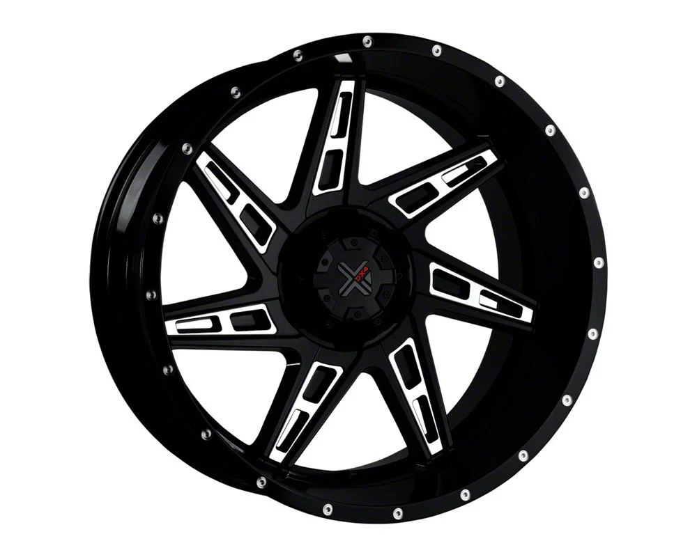DX4 Wheels SKULL Gloss Black Milled 8-Lug Wheel; 20x11.5; -40mm Offset (06-08 RAM 1500 Mega Cab)