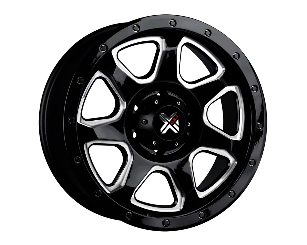 DX4 Wheels STORM Gloss Black Milled 8-Lug Wheel; 20x9; 10mm Offset (07-10 Sierra 3500 HD SRW)