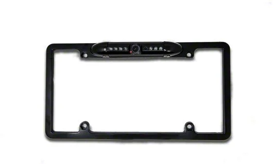 License Plate Camera with Dynmaic Parking Lines; Black (09-12 RAM 1500)