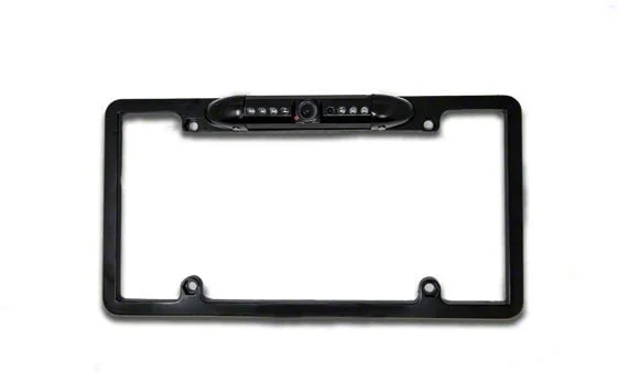 License Plate Camera with Dynmaic Parking Lines; Black (13-18 RAM 1500)