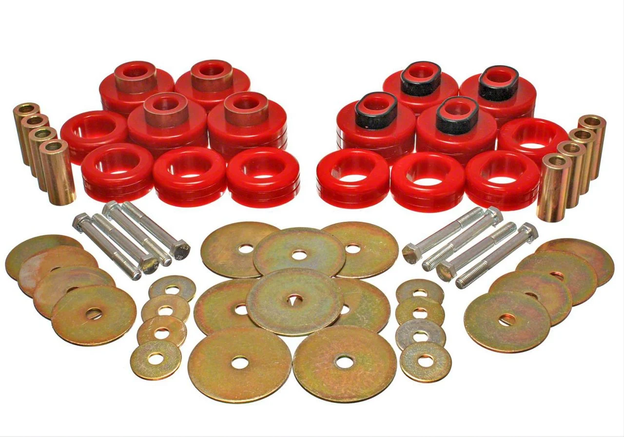 Body Mount Bushings and Hardware Kit; Red (03-05 4WD RAM 3500 Quad Cab)