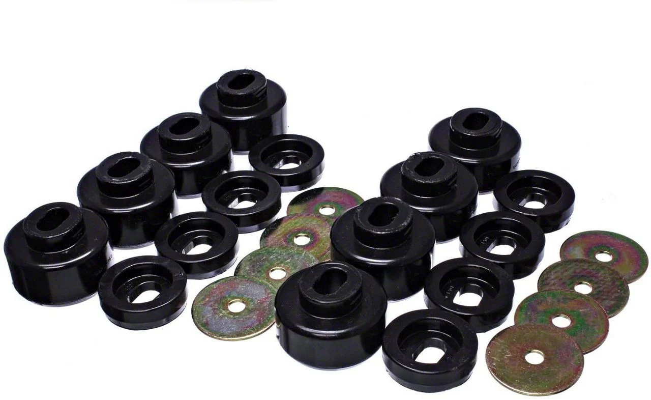 Body Mount Bushings; Black (07-10 4WD Sierra 2500 HD)