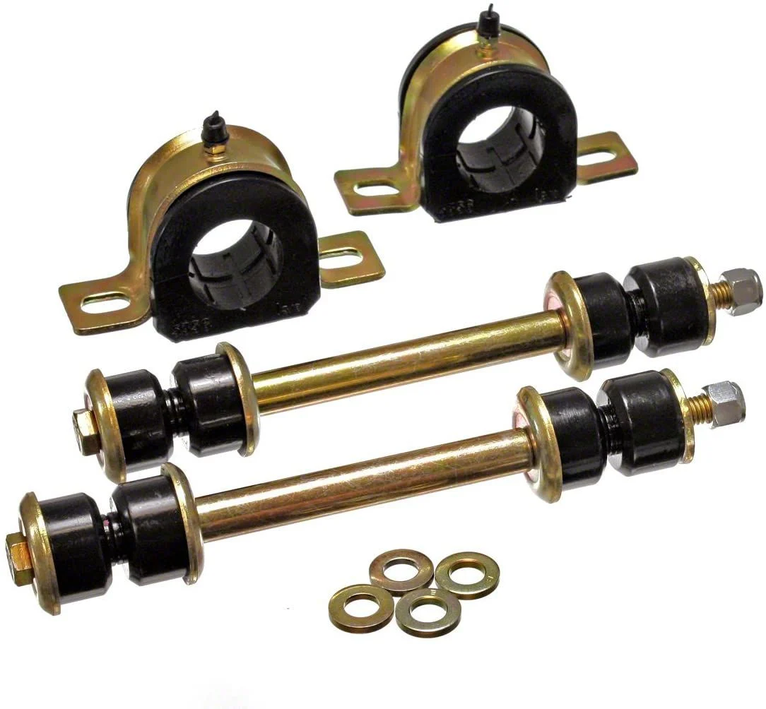 Front Sway Bar Bushings with Endlinks; 36mm; Black (07-10 4WD Sierra 2500 HD)