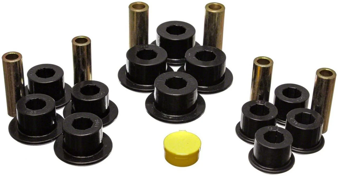 Rear Leaf Spring Bushings; Black (07-10 4WD Silverado 2500 HD)