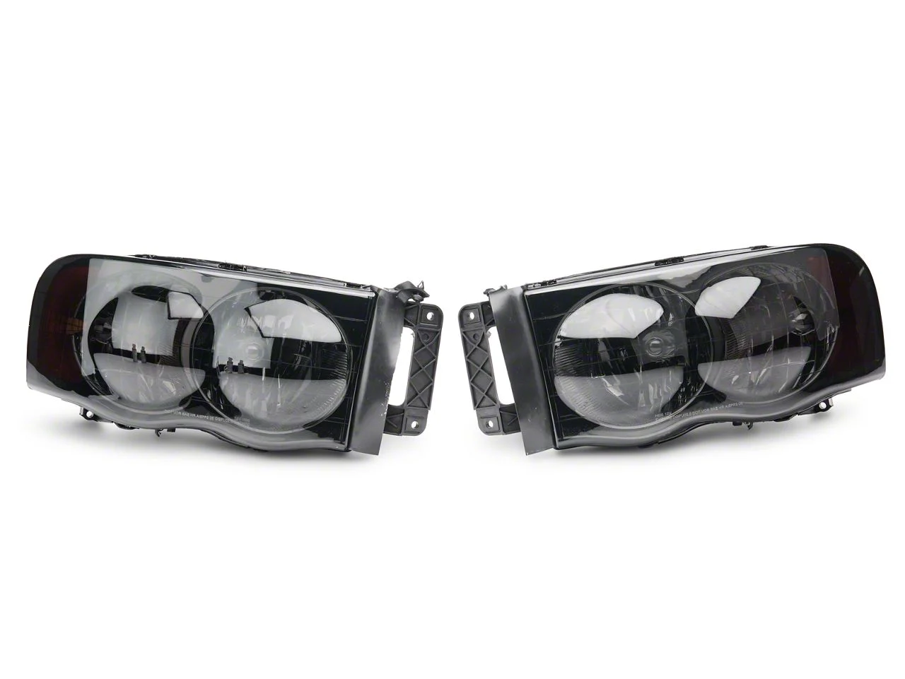 Euro Crystal Headlights; Chrome Housing; Smoked Lens (02-05 RAM 1500)