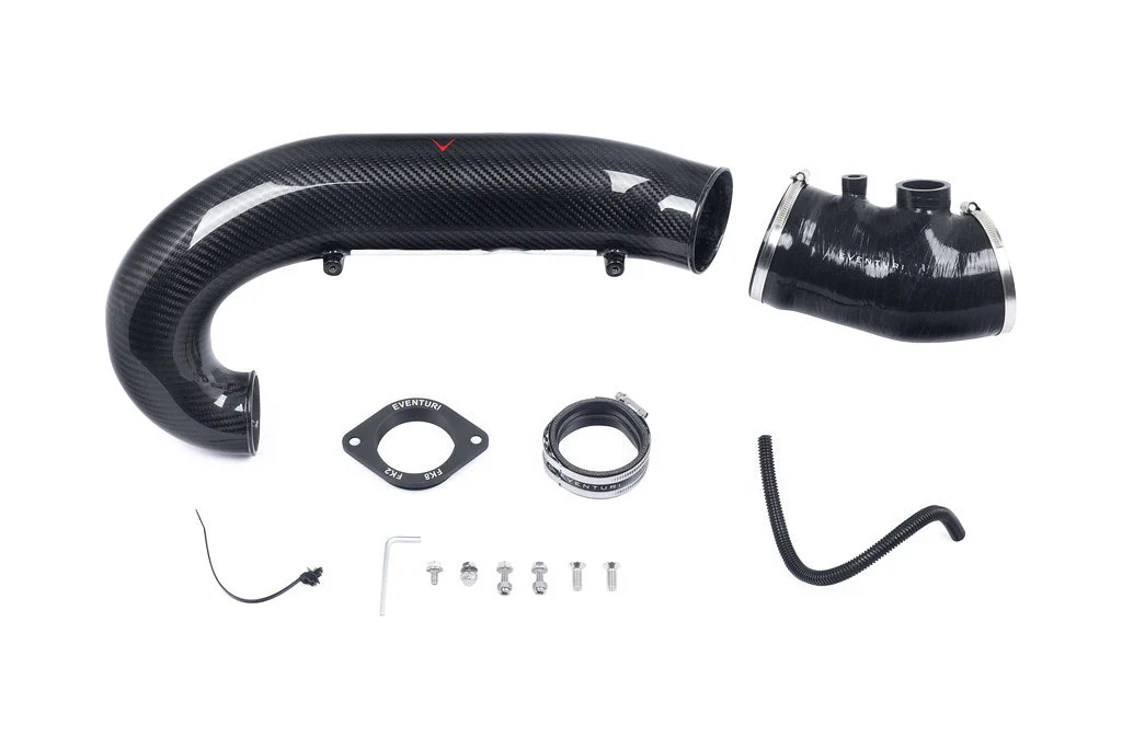 Eventuri Black Carbon Fiber Charge Pipe for Honda Civic Type R 2017-2021