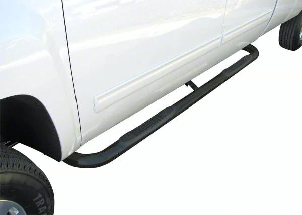 3-Inch Round Side Step Bars; Black (15-26 F-150 Regular Cab)
