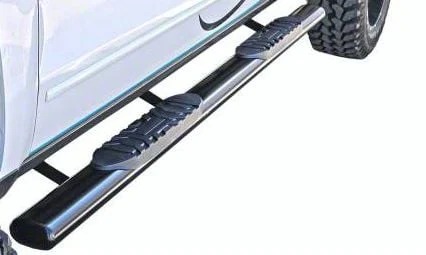 5-Inch Straight Oval Side Step Bars; Semi-Gloss Black (09-14 F-150 SuperCrew)