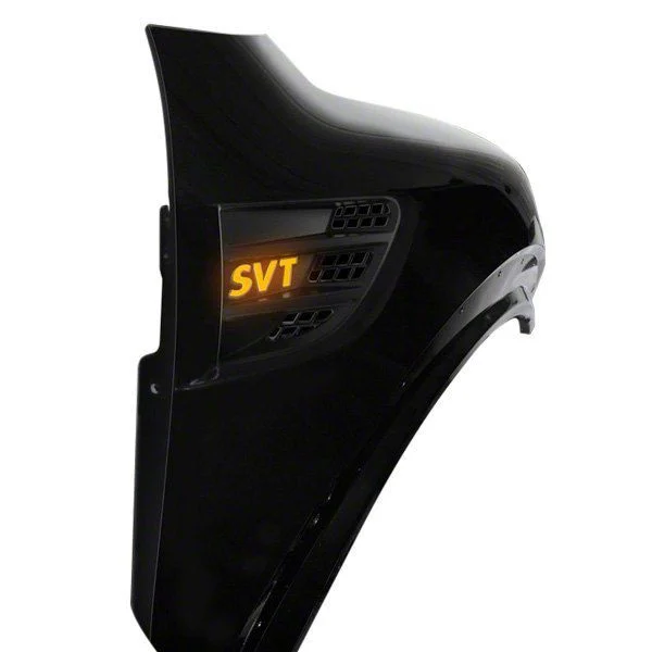 Amber Illuminated 2-Piece Emblems; Black (10-14 F-150 Raptor)